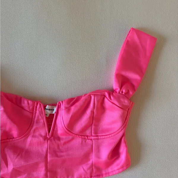 Superdown Pink Bustier Crop Top - Image 2