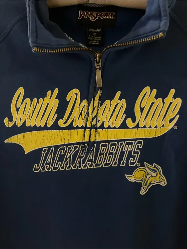 Jansport South Dakota State University Jackrabbits Blue and Gold Quarter Zip XL - Image 3