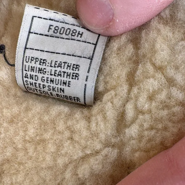 UGG Brown Leather Tall Shearling Boots Women's 8 Stitch Detail‎ Cozy Winter - Image 5