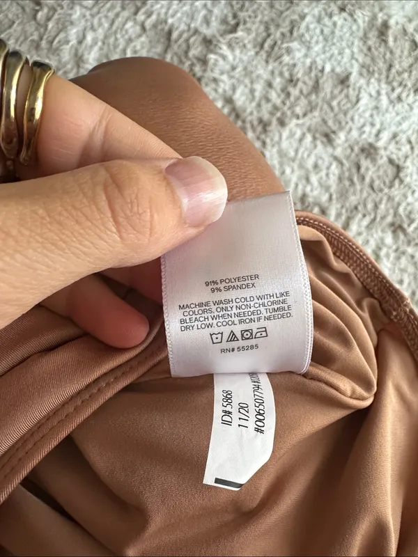 Express Sleeveless bodysuit Top - Peachy Nude - Image 6