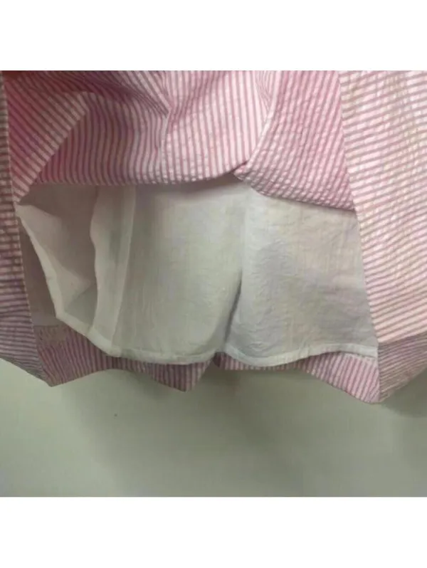 Lilly Pulitzer Pink and White Seersucker Striped Ruffle Collar Dress - Image 4