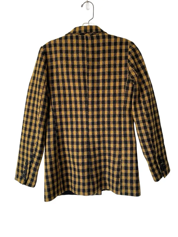 Reformation Lazer Checked Open-Front Blazer Jacket Black size XS - Image 6