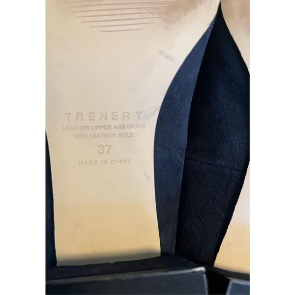 Trenery Navy Blue Suede Kendel Leather Round Toe Midi Heel‎ Size 6.5 - Image 7