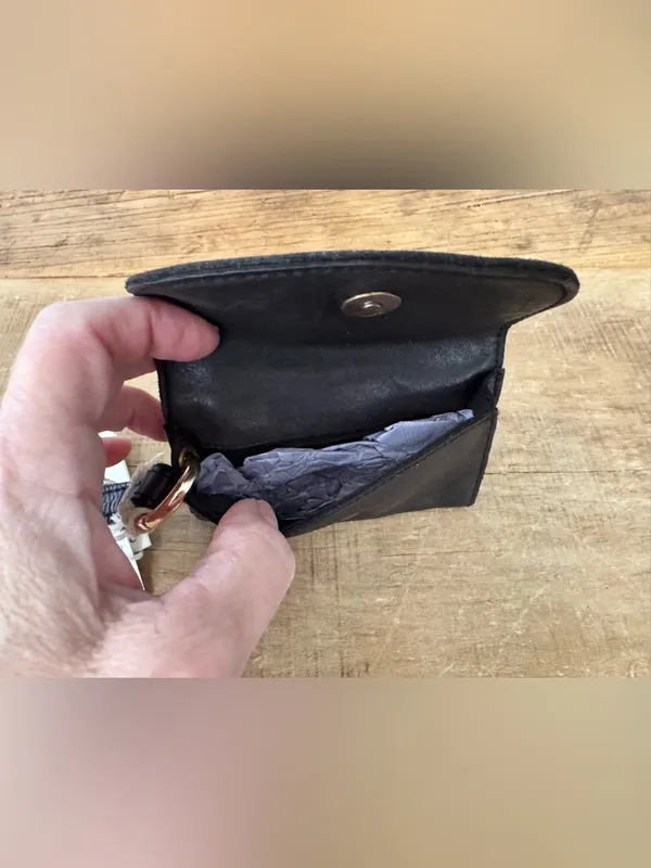 NWT Free People Leather Bag Lanyard Wallet Card Holder ~ Black ~ SOLD OUT - Image 5
