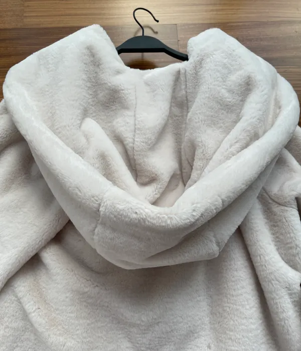Faux Fur Hoodie Cape Coat - Image 5