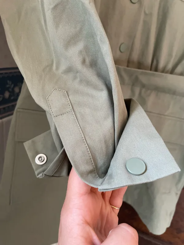 Mare mare Anthropologie long sleeve Olive Green Utility Romper - Image 5