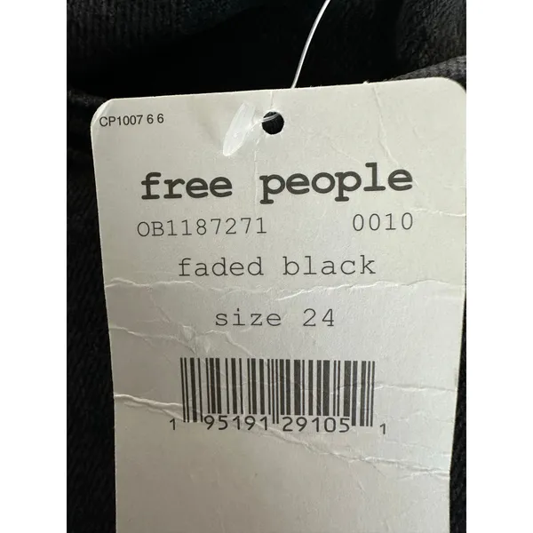 Free People NWT Raw High Rise Jeggings Skinny Jeans Washed Black Size 24 NWT - Image 11