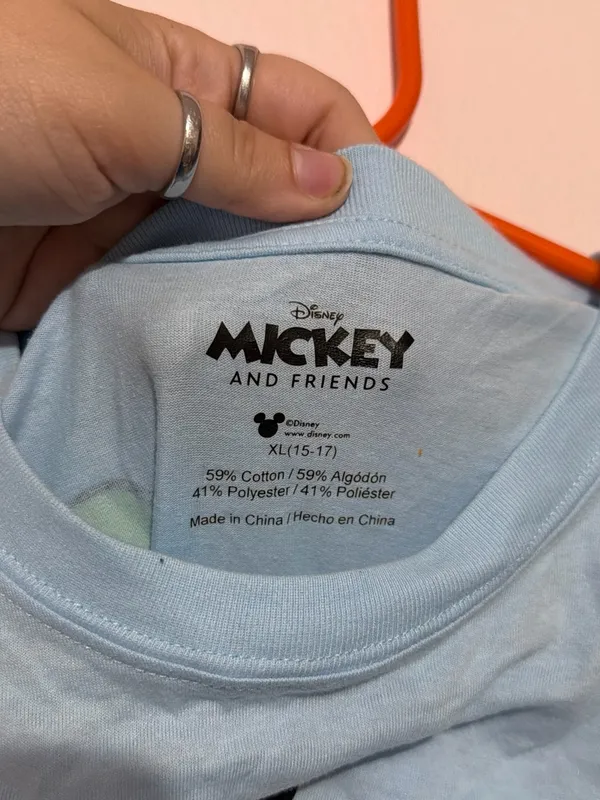 Disney Light Blue Tee with Small Mickey Graphic - Image 3