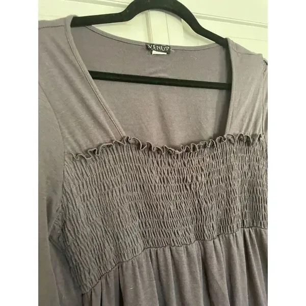 Venus smocked neckline long sleeve midi dress - Image 4