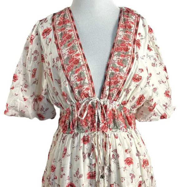 Free People Lysette Maxi Dress in Tea Combo Small Bohemian Gypsy Indian Cotton - Image 11