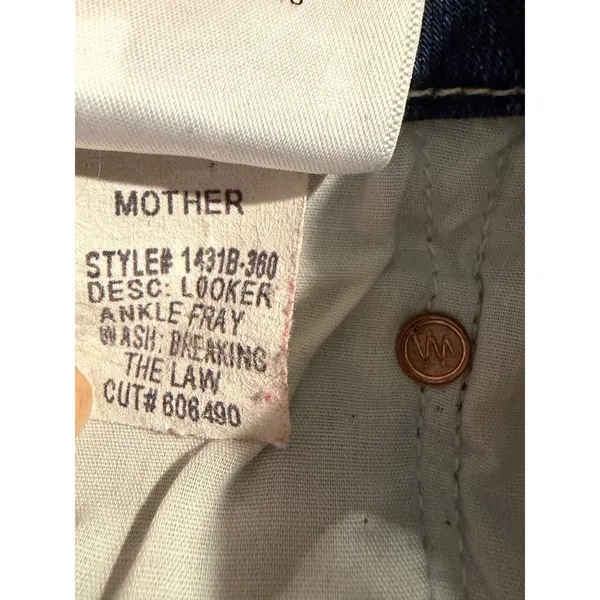 Mother Looker Ankle Chew Jeans Breaking The Law Distressed Skinny 29 - Image 11