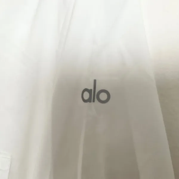 Alo Yoga Cotton Real Deal Button Up Long Sleeve White S - Image 3
