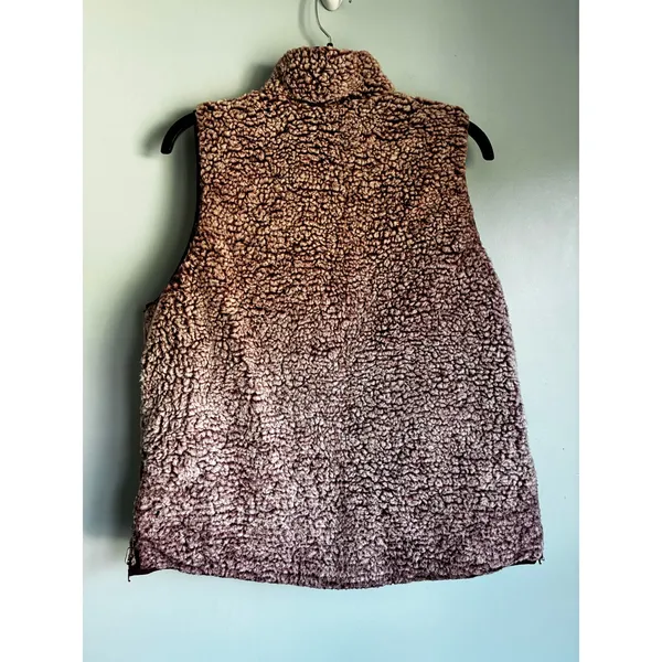 Miami Francesca's Reversible Sherpa Quilted Vest Maroon Women's Large Fall Cozy - Image 7