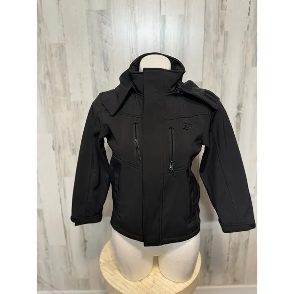 Reebok Black Softshell Jacket Women’s Small Hooded Zip-Up Athletic Outerwear - Image 2