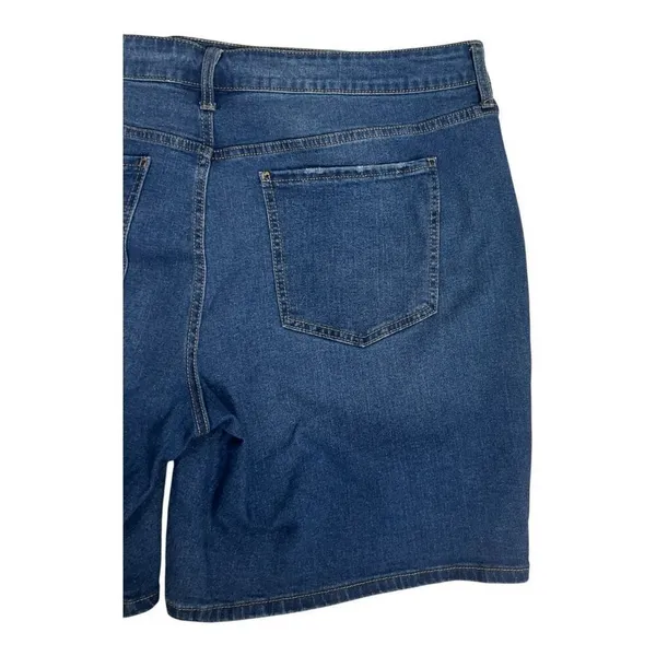 Terra & Sky Blue Denim High-Ruse Women Bermuda Plus Size 22W Cotton Stretch - Image 6