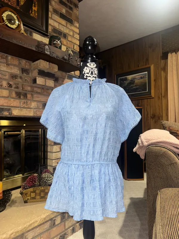 Dalin. Light Blue Blouse Size M - Image 2