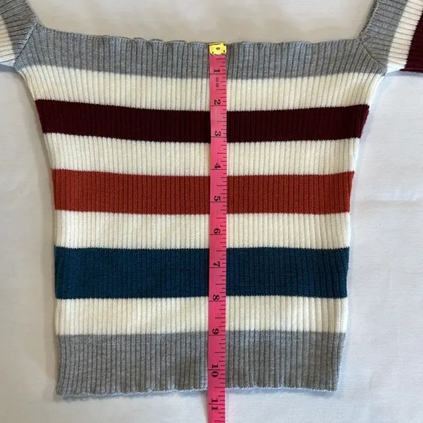 WINDSOR off the shoulder striped crop sweater  Size Medium - Image 8