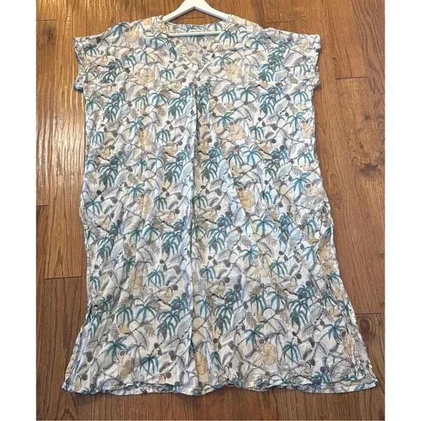Roller rabbit Goan Forrest Jungle Print Kaftan dress coverup M/L - Image 13