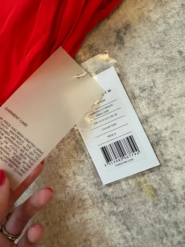 Third form red strapless dress - Image 4