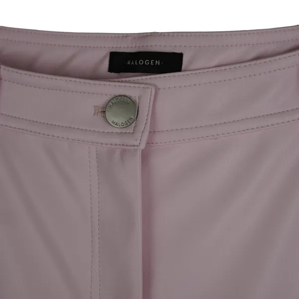 Halogen Faux Leather Pants Women Size 10 Pink Straight Leg Nordstrom High Rise - Image 11
