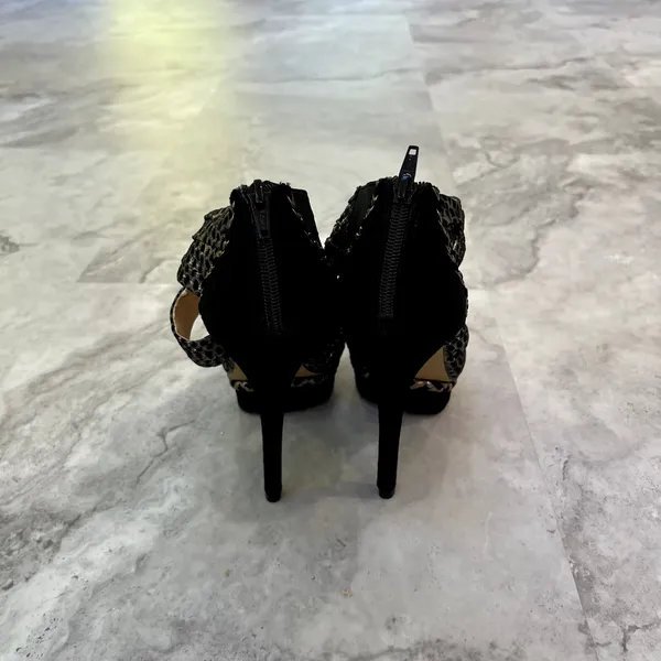 Poetic License Force Of Nature‎ Womens Black Leather High Heel Sandals Size 9.5 - Image 5