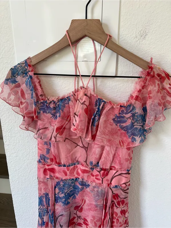 Alice + Olivia Galina Handkerchief Maxi Dress in Pink - Image 5