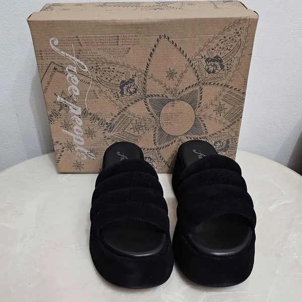 Free People Almost Paradise Platform Blk/Noir 3 Size 38 EU 8 66684663 - Image 5