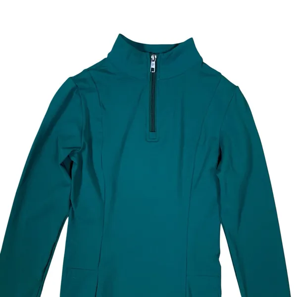 Vitality x Balance‎ Green Long Sleeve Quarter Zip Dress Stretchy Fitted Small - Image 2