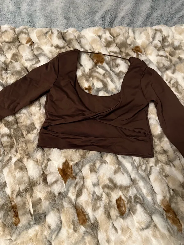 Altar'd State Stretchy dark brown long sleeve - Image 2