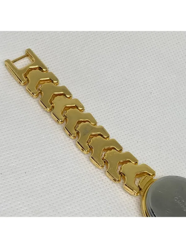 Vintage digital LCD women’s watch gold tone 26mm quartz links bracelet running - Image 6