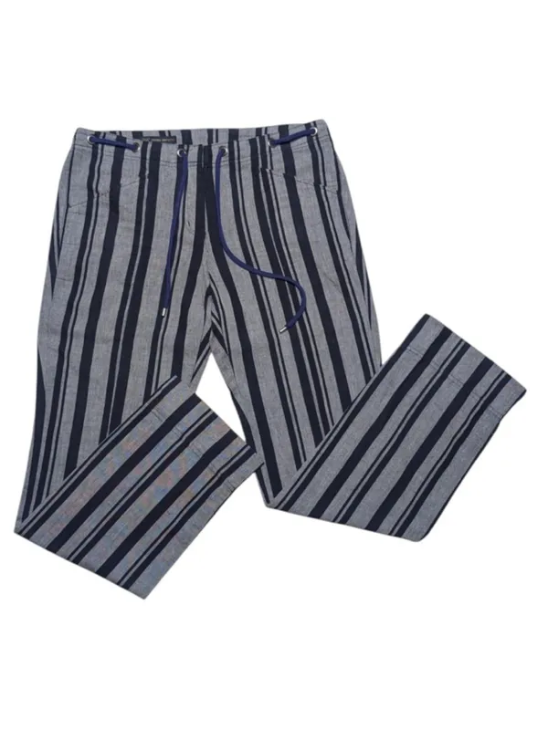 Brooks Brothers 346 Pants Women 14 Striped Wide Leg Linen Blend Casual - Image 2