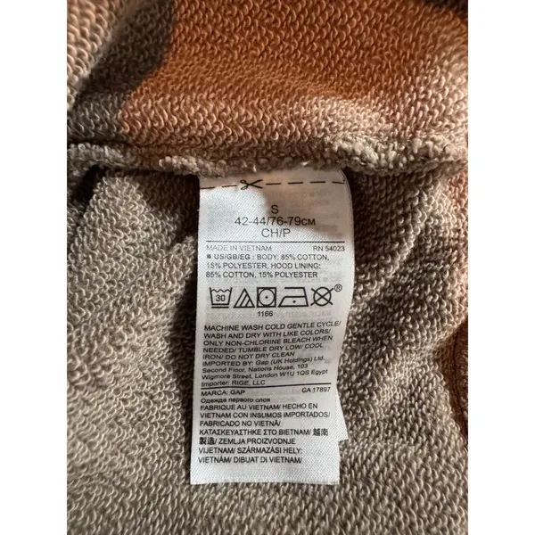 Gap Womens Small Brown Garment Dyed French Terry Raglan Pullover Hoodie - Image 6