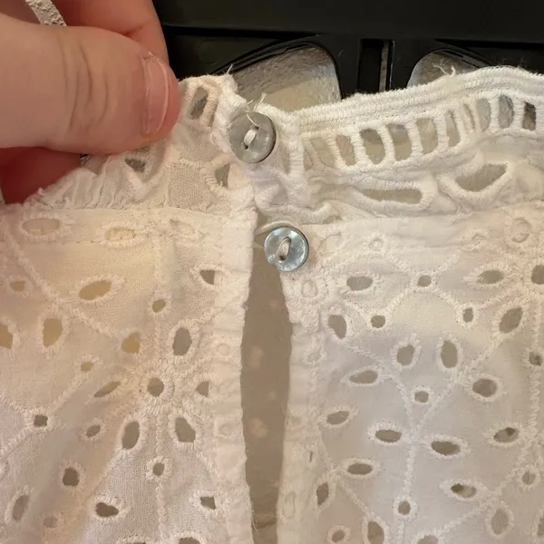 Anthropologie Maeve White Eyelet Ruffle Top - Image 5