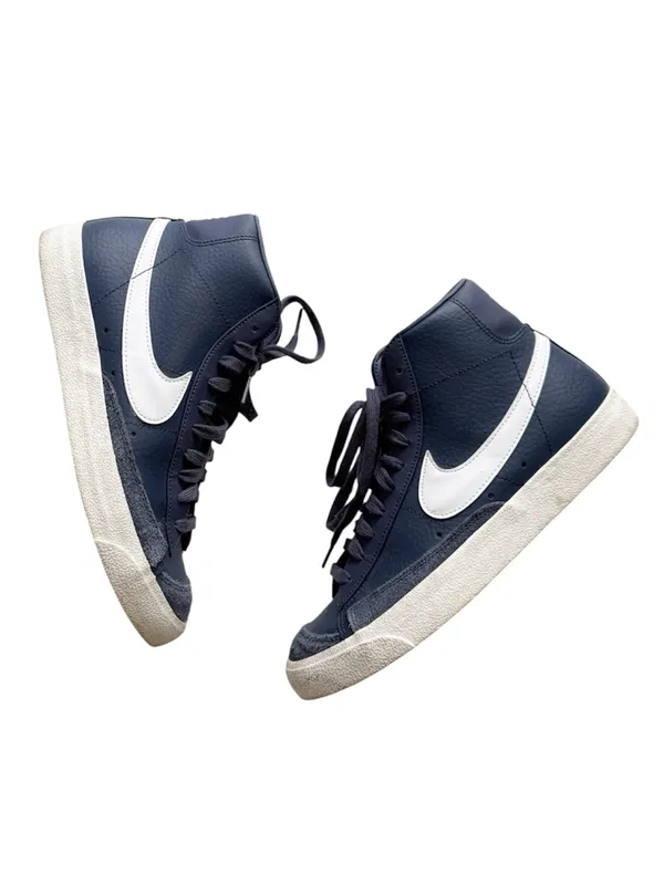 Nike Blazer Mid ‘77 Vintage Leather Sneakers Navy size 8.5 - Image 2