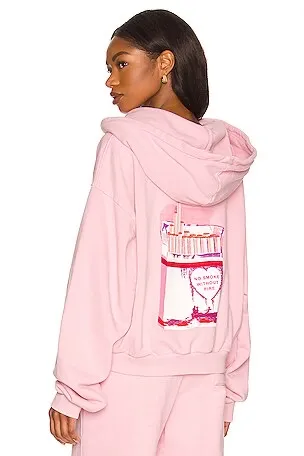 Boys Lie Hoodie No Smoke Without Fire Baby Pink - Image 2