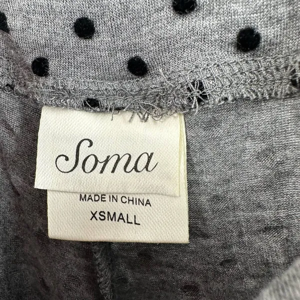 Soma size XS gray black‎ polka dot button up pajama set long sleeve pants - Image 8