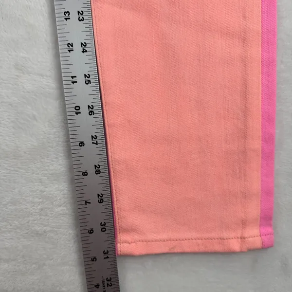 Kate Spade Saturday Pink Peach Colorblock Skinny Jeans Womens 26 Made in USA‎ - Image 7
