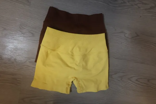 Workout booty shorts bundle of XS's exercise shorts in yellow and brown. - Image 5