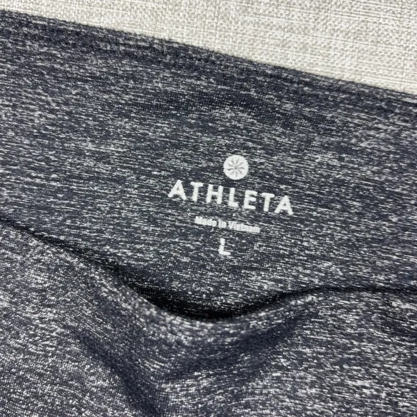 Athleta Leggings Womens L Gray Capri Flecked Nylon Polyester Spandex Yoga - Image 2