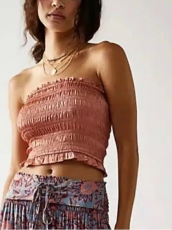 Free People "Be Right Back" tube top in Dusty Rose - Image 7