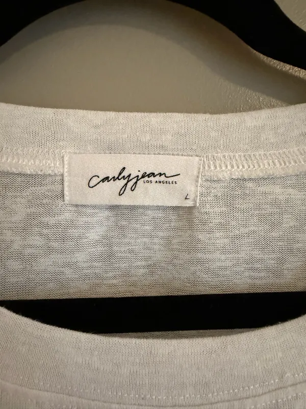 Carly Jean Los Angeles White Long Sleeve Tee - Image 2