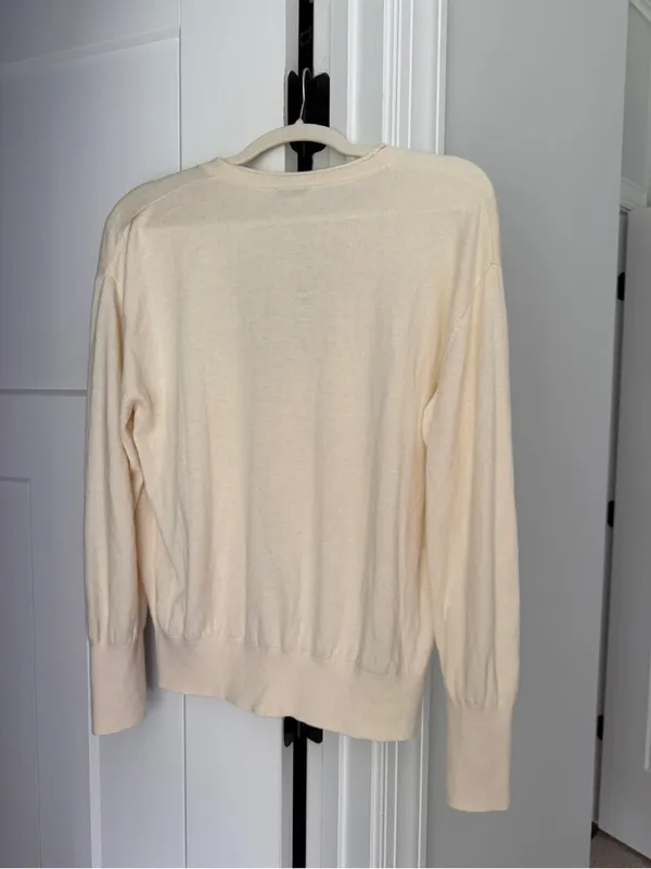 AYR Cardigan The Airport Cardi Sweater wool blend cream - Image 4