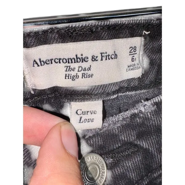 Abercrombie & Fitch Curve Love Dad High Rise Black Straight Jeans Womens Sz 28 6 - Image 3