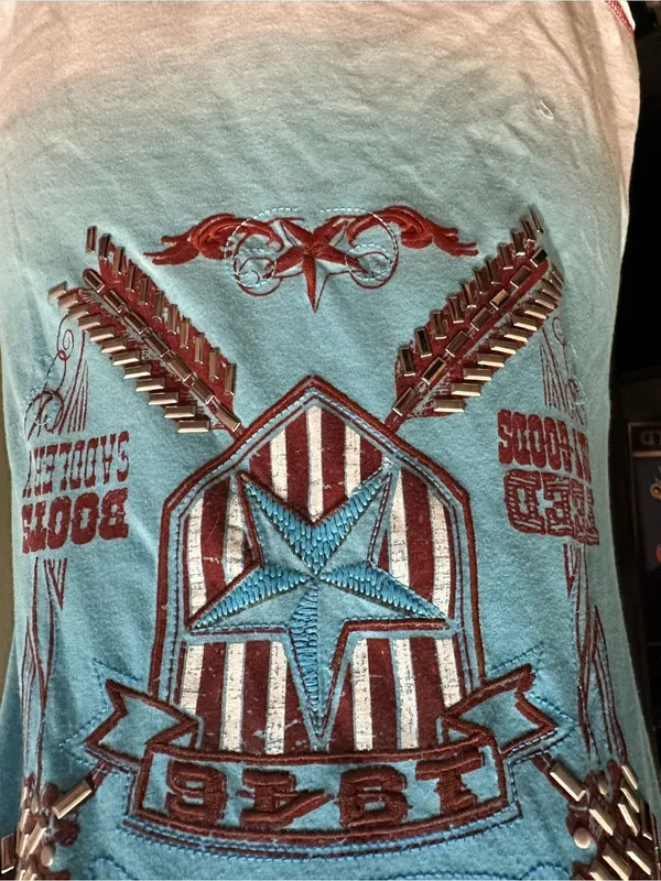 Panhandle Slim Broken Arrow Trading Co. Ombre Western Tee – Size Small - Image 3