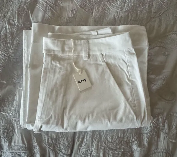 KHY by Kylie Jenner low rise Poplin white pants - Image 4