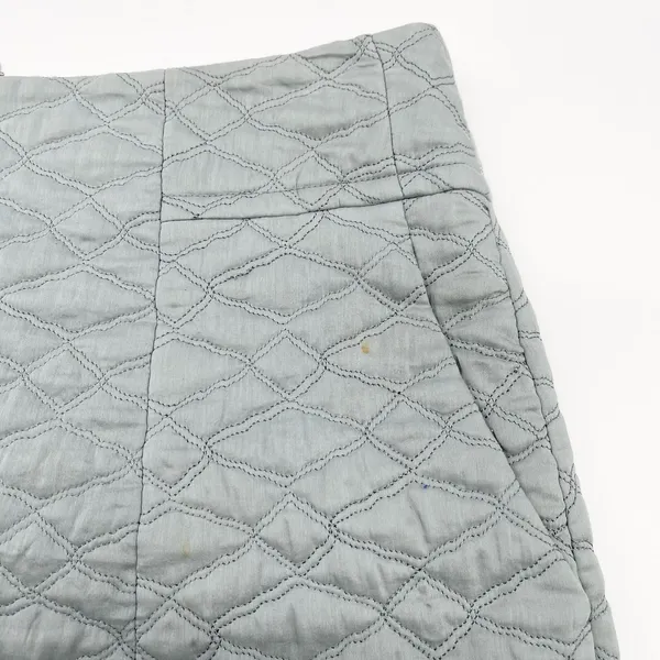Thyskens Theory Seedo Quilted Skirt A-line Ice Gray Blue‎ Preppy Minimal Women 6 - Image 11