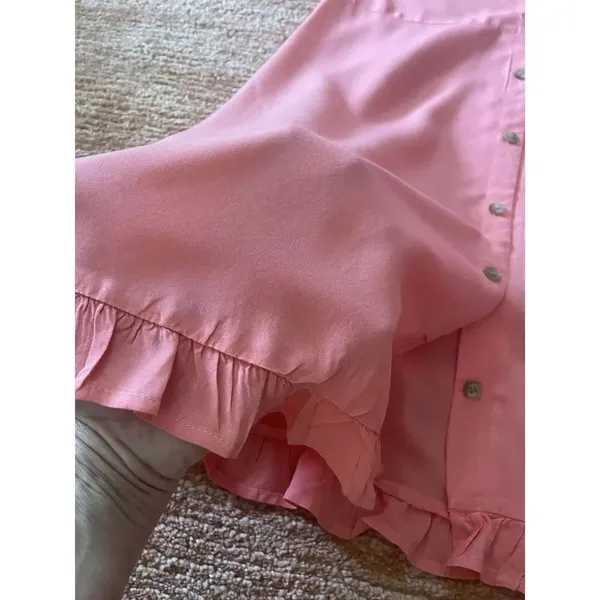 Loft Datlet Pink Button Down Short Sleeve Women’s Dress-Shirt Size 4P - Image 7
