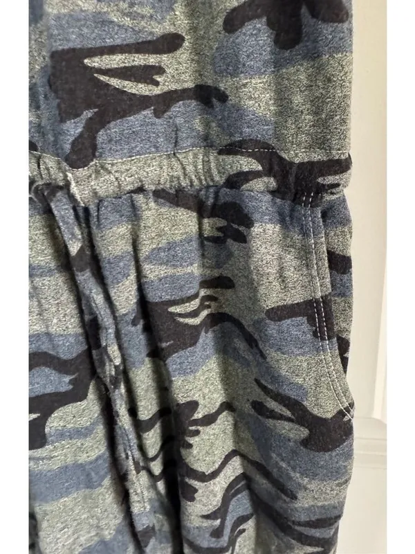 Sundry Camo Racerback Tank Dress Drawstring Waist Pockets Women's Size 1 Small - Image 7