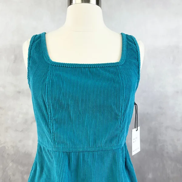 Japna Womens Corduroy Mini Dress Medium Pinafore Y2K‎ Cottage Indie Preppy Twee - Image 2
