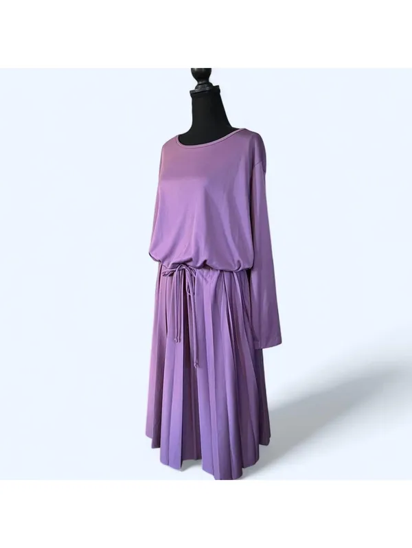 1970s vintage Blair lavender midi dress made in USA Size M/L 💜 - Image 5